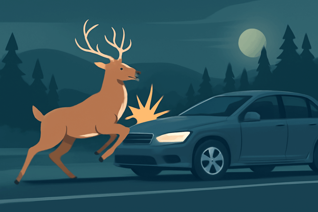 Deer Strike on a Mecklenburg or Cabarrus County Road in November: When Comprehensive and UM Coverage Apply