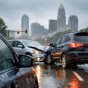 Spring Rain and Slick Roads in Charlotte: How Fault Is Determined After a Wet-Weather Crash