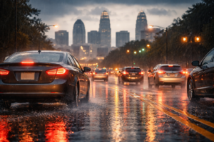 Spring Rain and Slick Roads in Charlotte: How Fault Is Determined After a Wet-Weather Crash